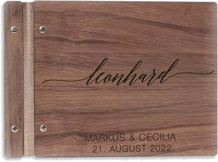 Hochzeitideal – Personalisierbares Gästebuch Hochzeit Leon E7 mit 40 Seiten I Hochzeit Gästebuch aus