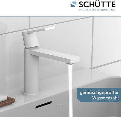 SCHÜTTE Waschtischarmatur MANHATTAN 33018, Wasserhahn Bad mit Ablaufgarnitur, Armatur Badezimmer, Ei