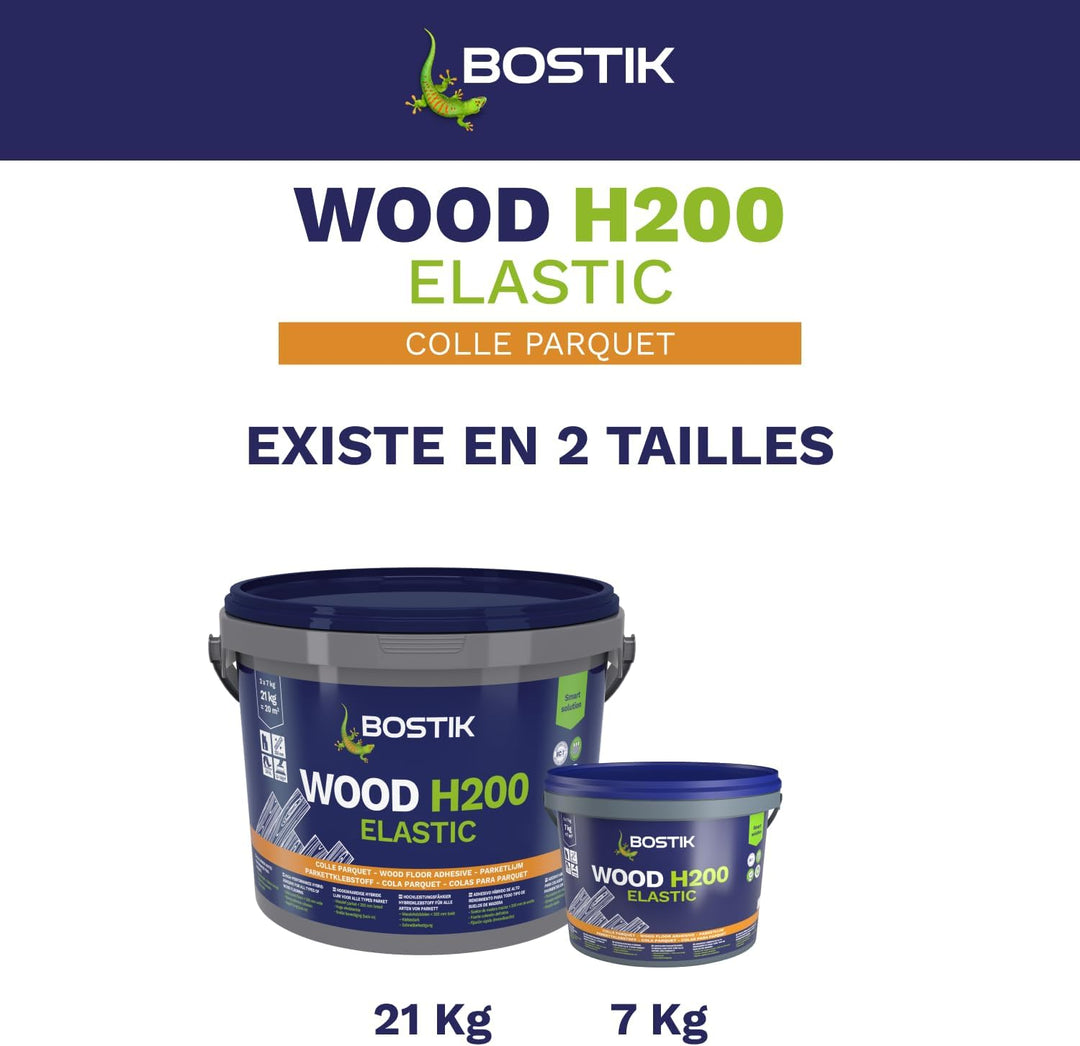 Bostik - Parkettkleber Holz H200 - Hochleistungs-Hybridkleber für alle Arten von Parkett und Heizböd
