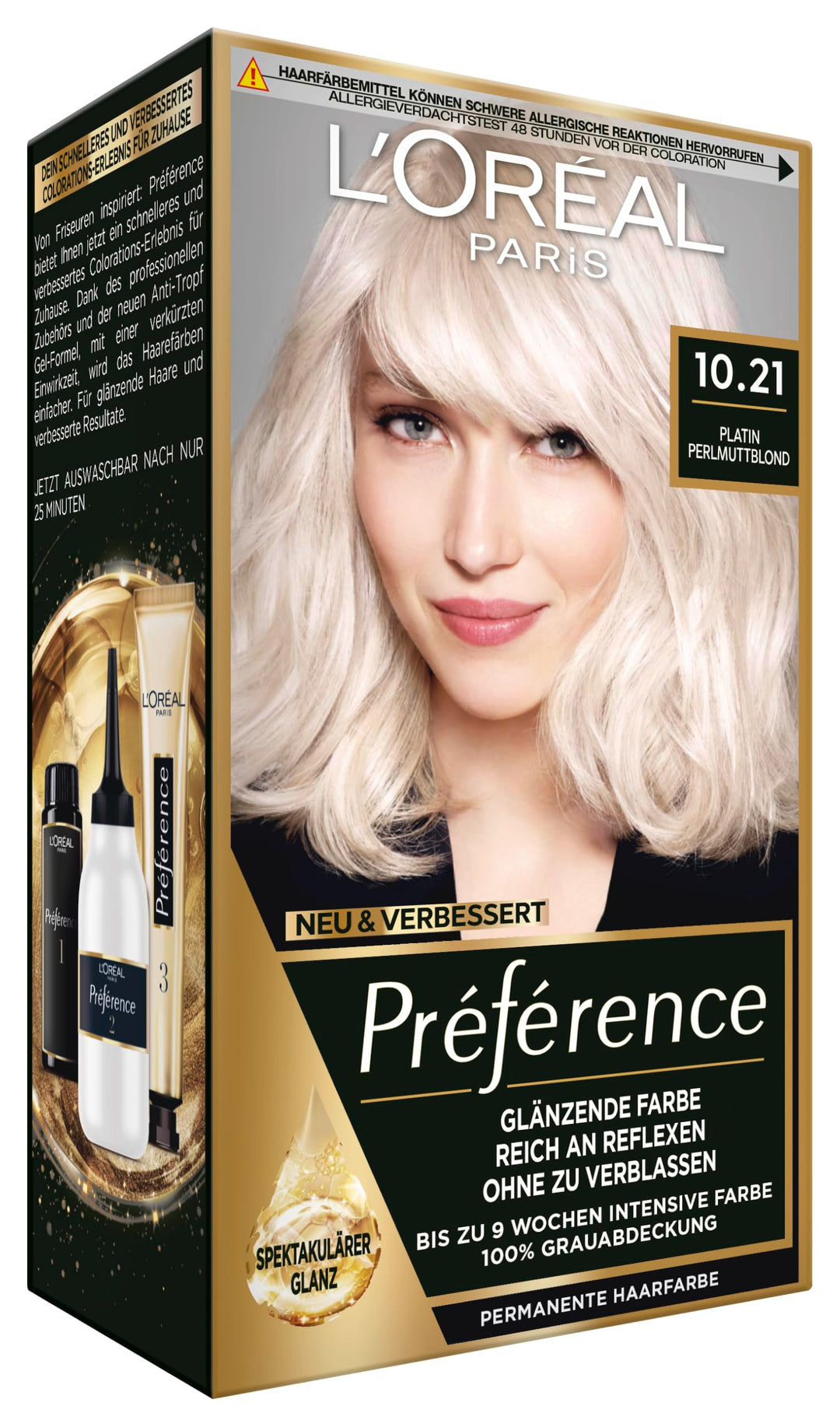 L'Oréal Paris Permanente Haarfarbe, Haarfärbeset mit Coloration und Farbglanz-Pflegebalsam, Préféren