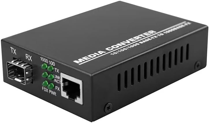 Elfcam® - Ethernet-Faser-Konverter, RJ45 Gigabit/Mini-GBiC SFP-Modul (1,25 G SFP Port) Multimode-Ein