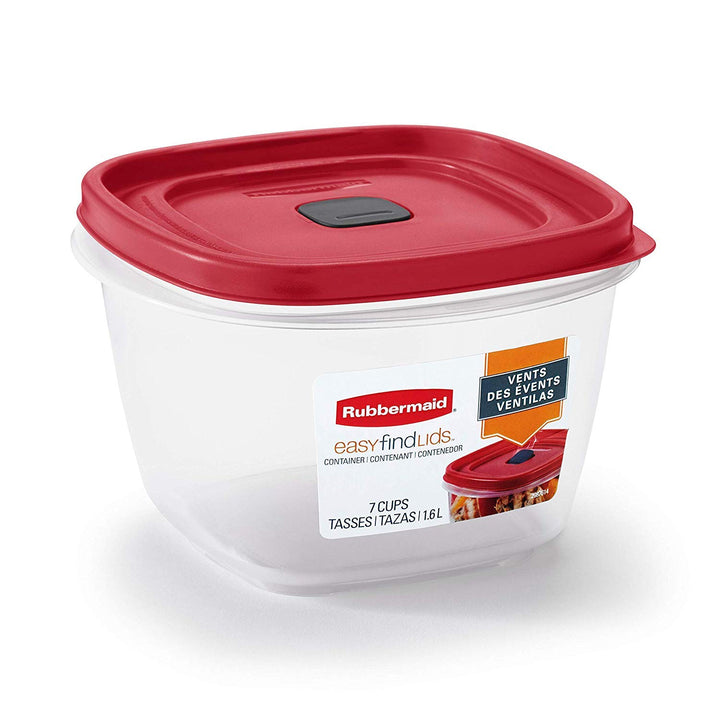 Rubbermaid 2030330 Easy Find Vented Lid Food Storage Containers, 7-Cup (3), 3