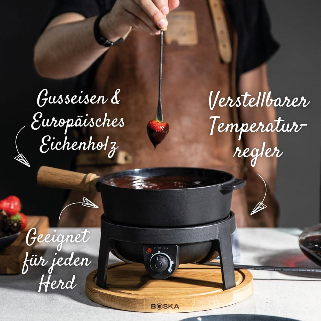 Boska Elektrisches Fondueset Pro 2,2L - Käsefondue - Für 8 personen - Topf set - Edelstahl - Extrala