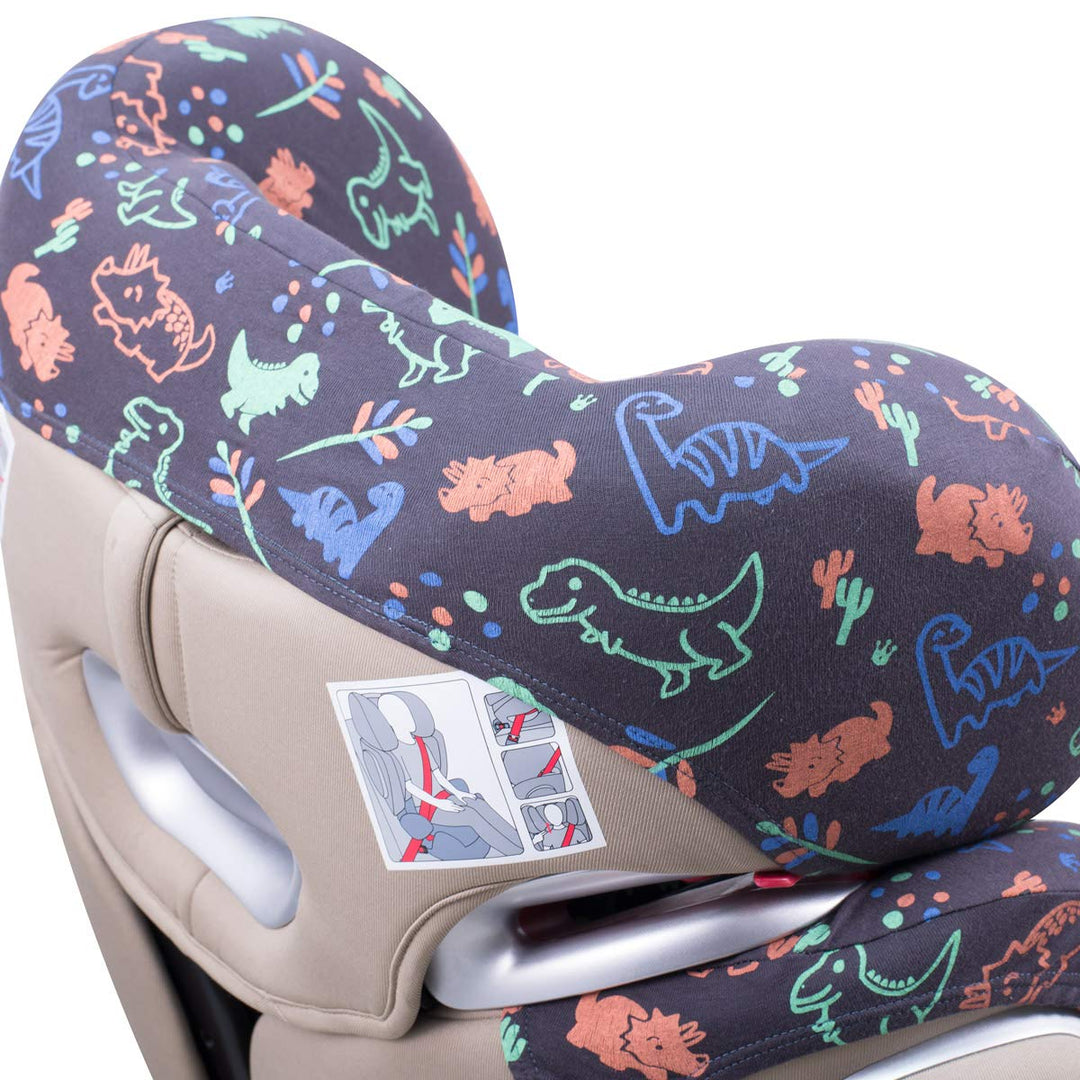 JYOKO Kids Bezug kompatibel mit Cybex Solution Q2 Fix, Q3, Cybex Z Fix, Gb Elian (Happy Dino), HAPPY