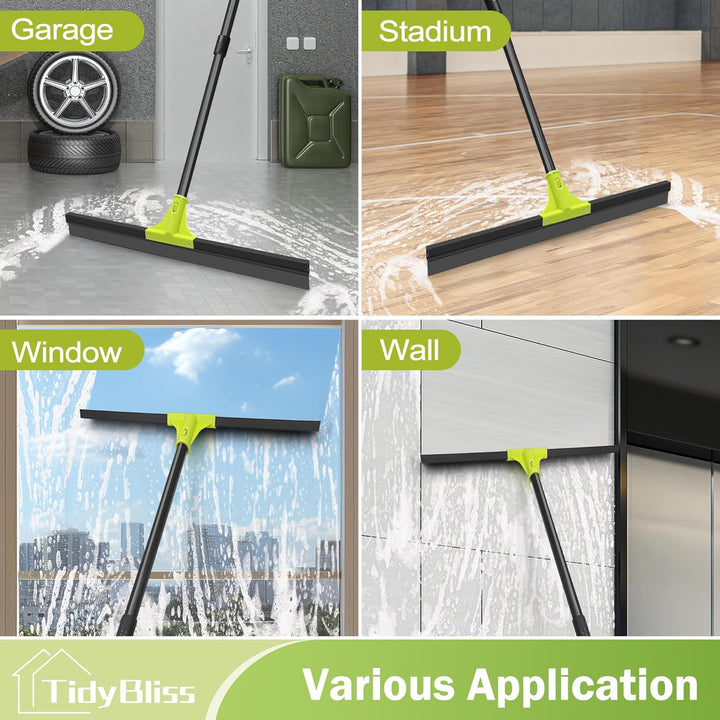 TidyBliss Wasserschieber Bodenabzieher 60 cm, Wasser Abzieher Boden mit Teleskopisc Stiel 158 cm, Wa