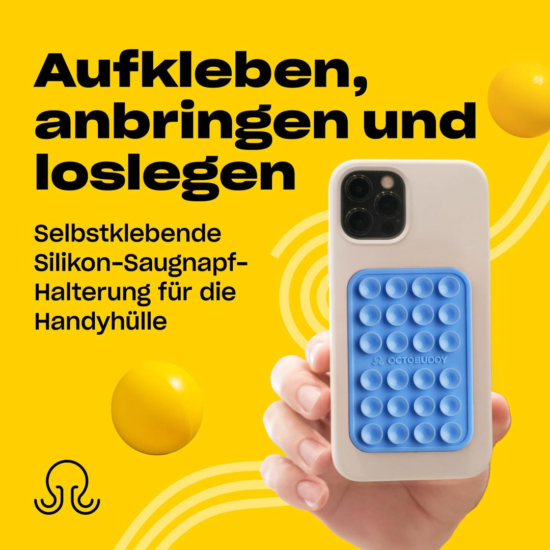OCTOBUDDY Classic - Silikon-Saugnapf Halterung fürs Handy - rutschfeste Saugnapfhalterung für iPhone