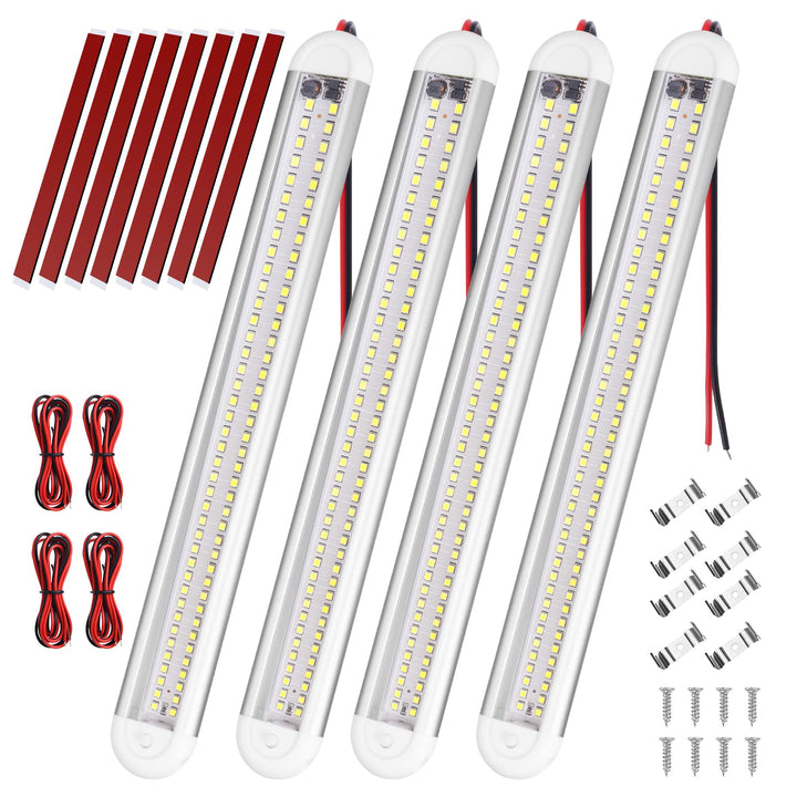 URAQT 80 LED Innenbeluchtung, 2 Stück 12V LED Leiste 1200LM 8W DC LED Innenlichtleiste Mit 2 Verläng