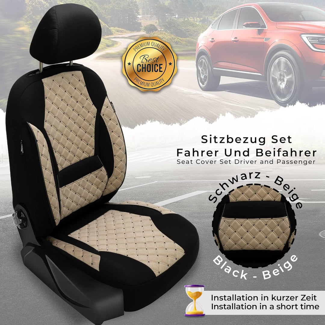 BREMER SITZBEZÜGE Mass Sitzbezüge Schonbezüge für Mercedes GLK X204 TK605 TK605 - Beige / Schwarz GL