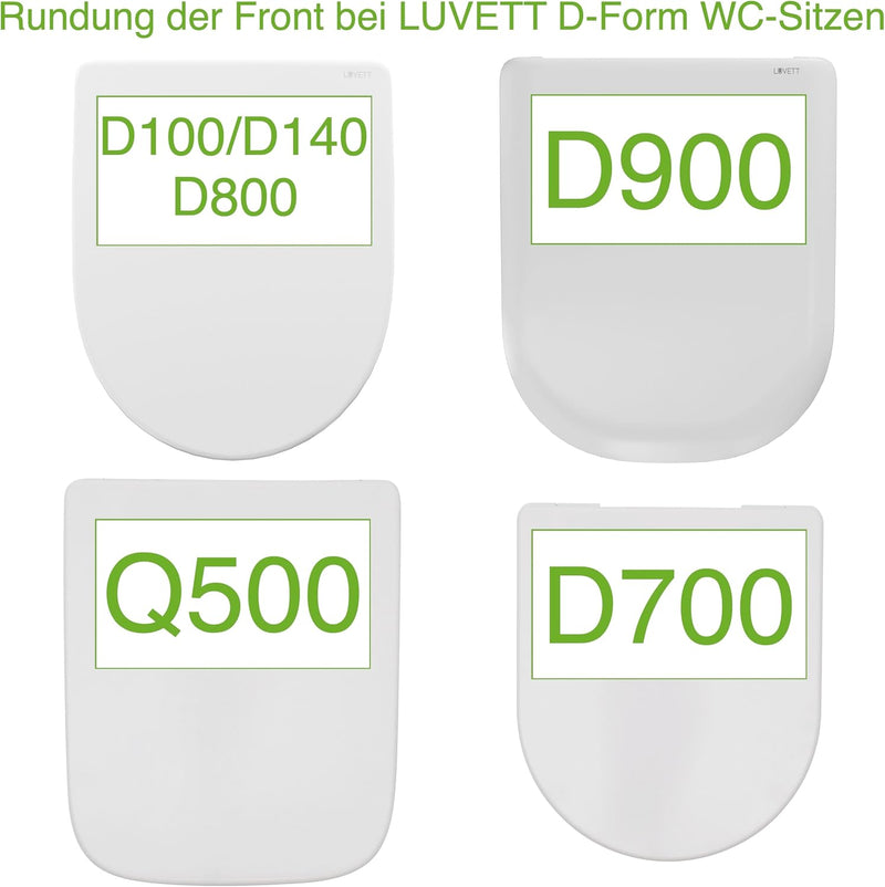 LUVETT® Deluxe WC-Sitz D800 mit Absenkautomatik, EasyClean (abnehmbar), Premium Duroplast > absolut