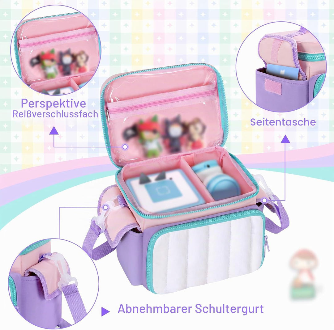 LoDrid Tasche Kompatibel mit Tonie Box 2/1, gepolsterte Tragetasche mit Abnehmbarer Trennwand und Sc