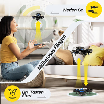 Holy Stone HS210 Mini Drohne für Kinder,RC Quadrocopter Nano Drone mit 3 Akkus 21 Min. Lange Flugzei