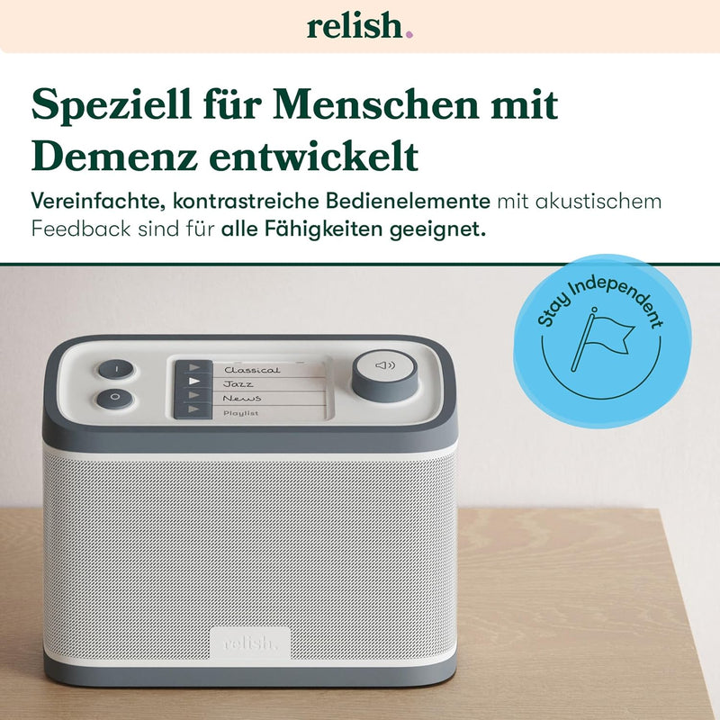 Relish Demenz und Alzheimers Tragbarer DAB Radio und Musik-Player