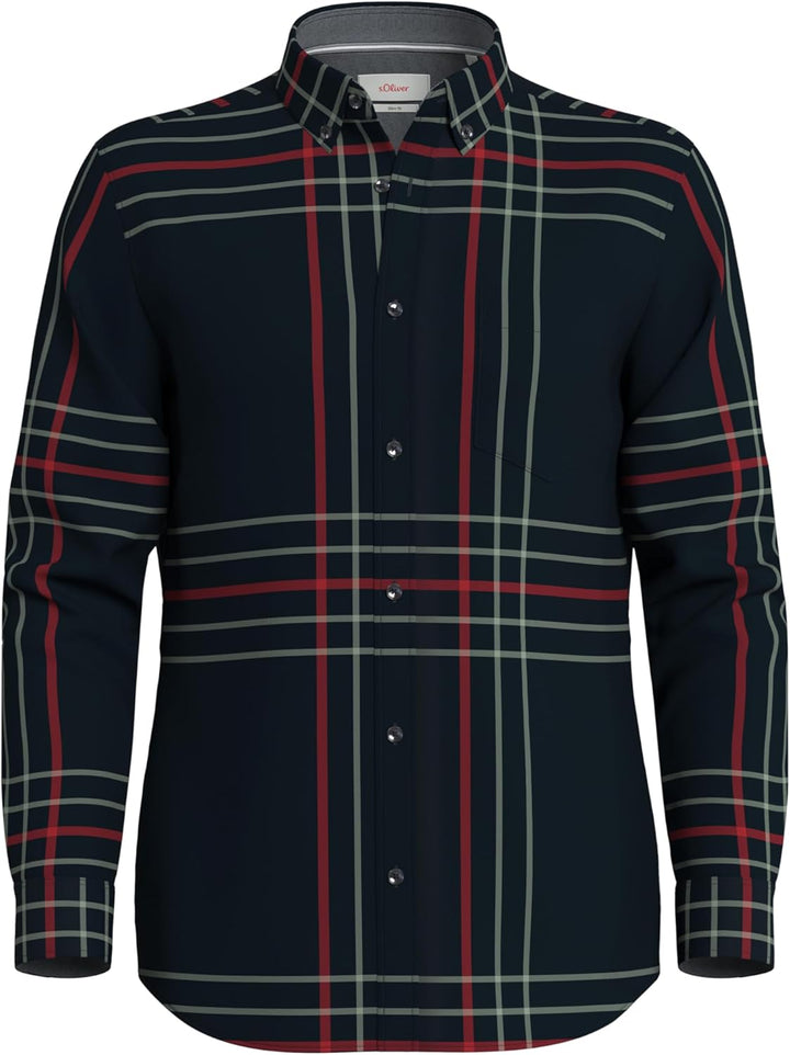 s.Oliver Herren Hemd Langarm, Slim Fit S Blau, S Blau