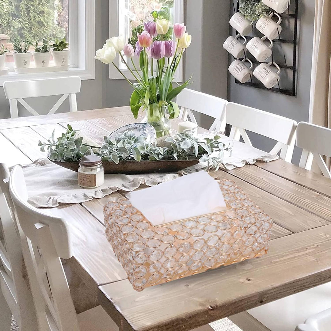 Dekorative Kristall Tissue Box, Rechteckige Tisch Taschentuchhalter Abdeckung Komestikbox Taschentuc