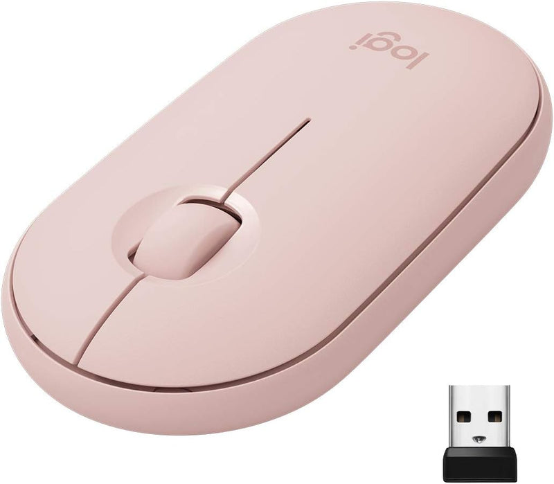 Logitech Pebble Mouse 2 M350s schlanke kabellose Bluetooth-Maus, mobil, leicht, anpassbare Taste, le