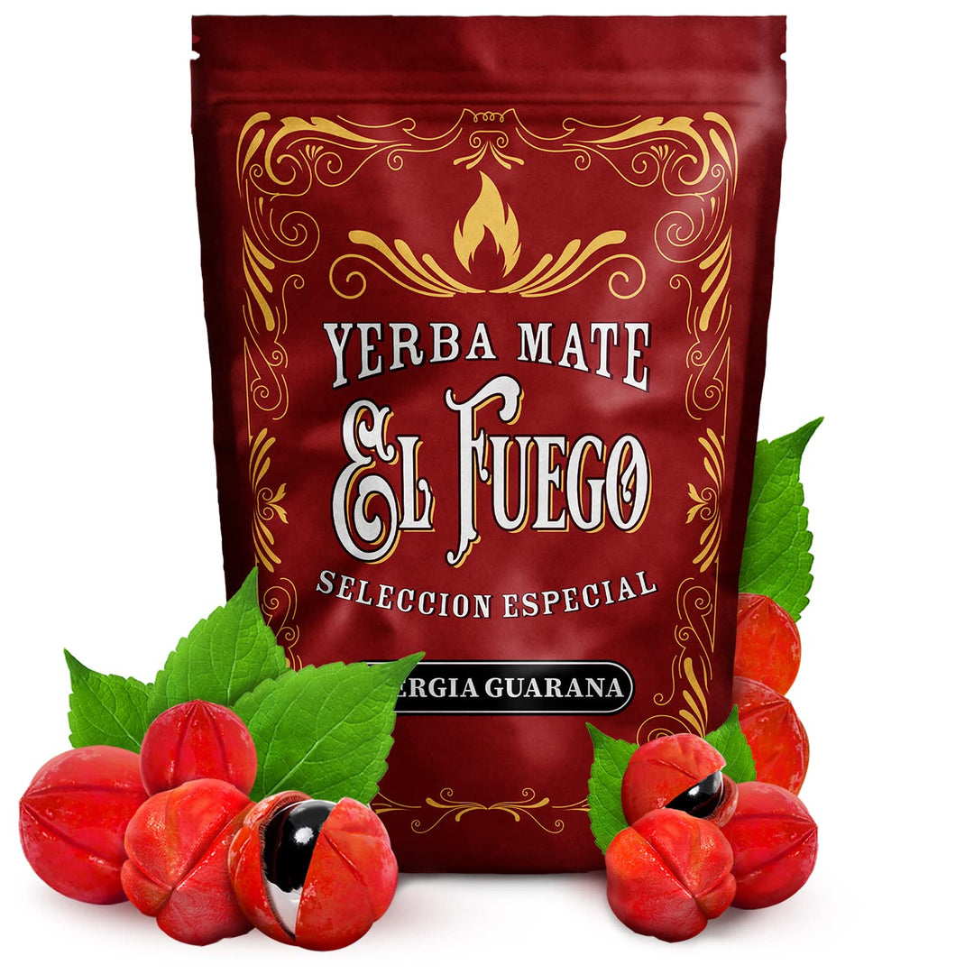 Verde Mate, El Fuego Mate Tee Set - Brasilien Yerba Mate Energia Guarana 2x500g - Luftgetrocknet, St