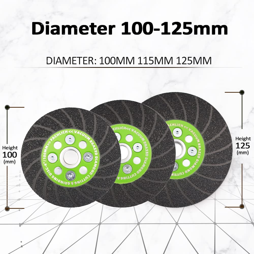 FACHLICH Diamant Trennscheibe 125mm Doppelseitig zum Schneiden und Schleifen Granit Marmor Fliese Na