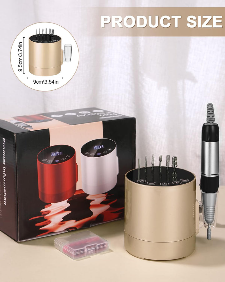 Nagelfräser Professionell, 35000RPM Nagelfräser für Gelnägel, Elektrische Nagelfeile, Maniküre Set E