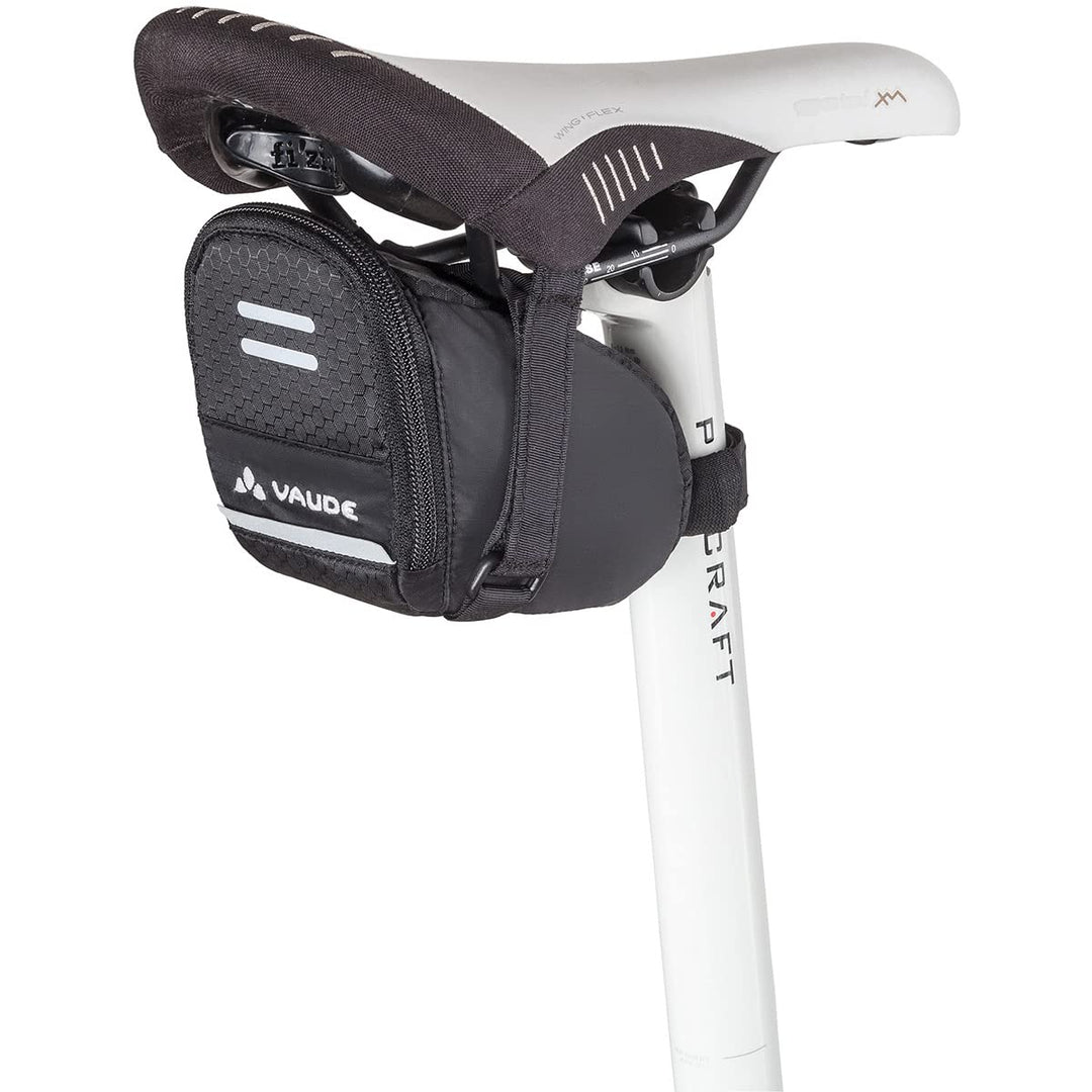 VAUDE Satteltasche für Fahrrad “Race Light”, Fahrradtasche Sattel klein mit Reflektoren, Werkzeugtas