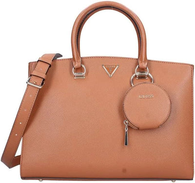 GUESS Borsa donna Alexie lrg girlfriend satchel 3 comparti light cognac BS22GU166 VG841607 37x29x10