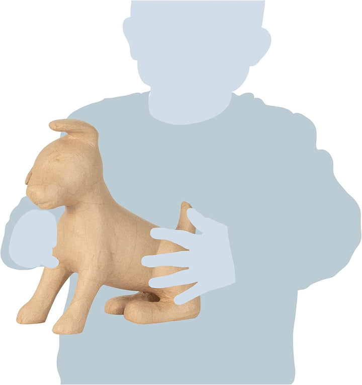 Décopatch LA026C - Träger Hund aus Pappmaché, 35cm, einfach zum Verzieren, Kartonbraun, 1 Stück, Hun
