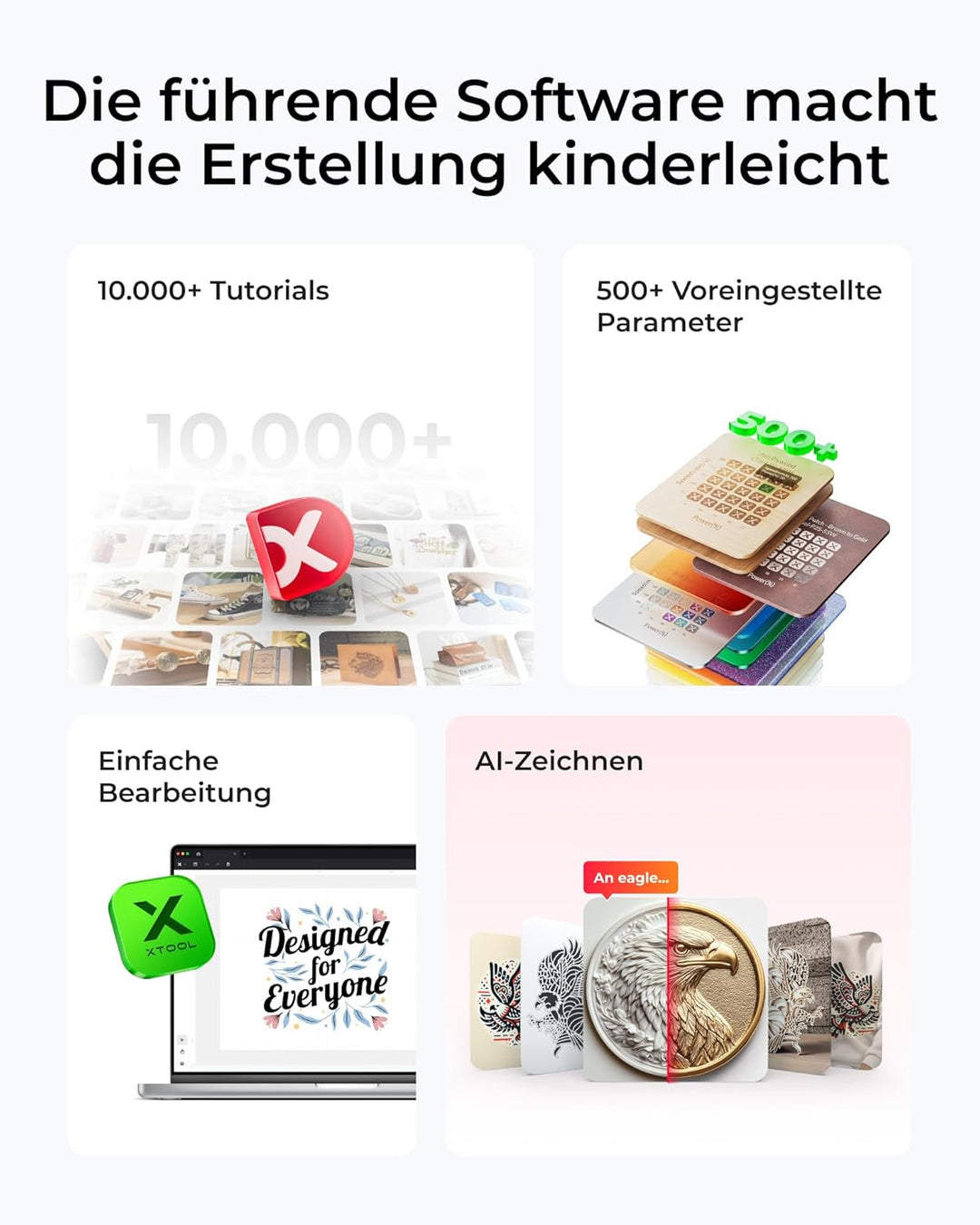 xTool M1 Ultra 4-in-1 Bastelmaschine - Stanzen, Vinyl schneiden, 20W gravieren und mit Stift zeichne