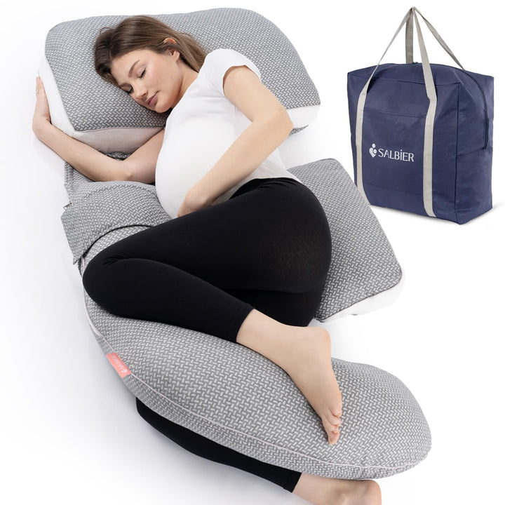 Schwangerschaftskissen 4-in-1 C/U/J/G Form Pregnancy Pillow – Seitenschläferkissen &amp; Stillkissen | G