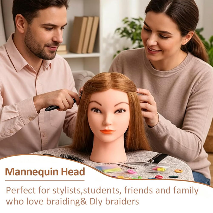 Frisierkopf Echthaar, TopDirect 18 Zoll 45 cm Übungskopf 100% Echthaar Cosmetology Mannequin Puppenk