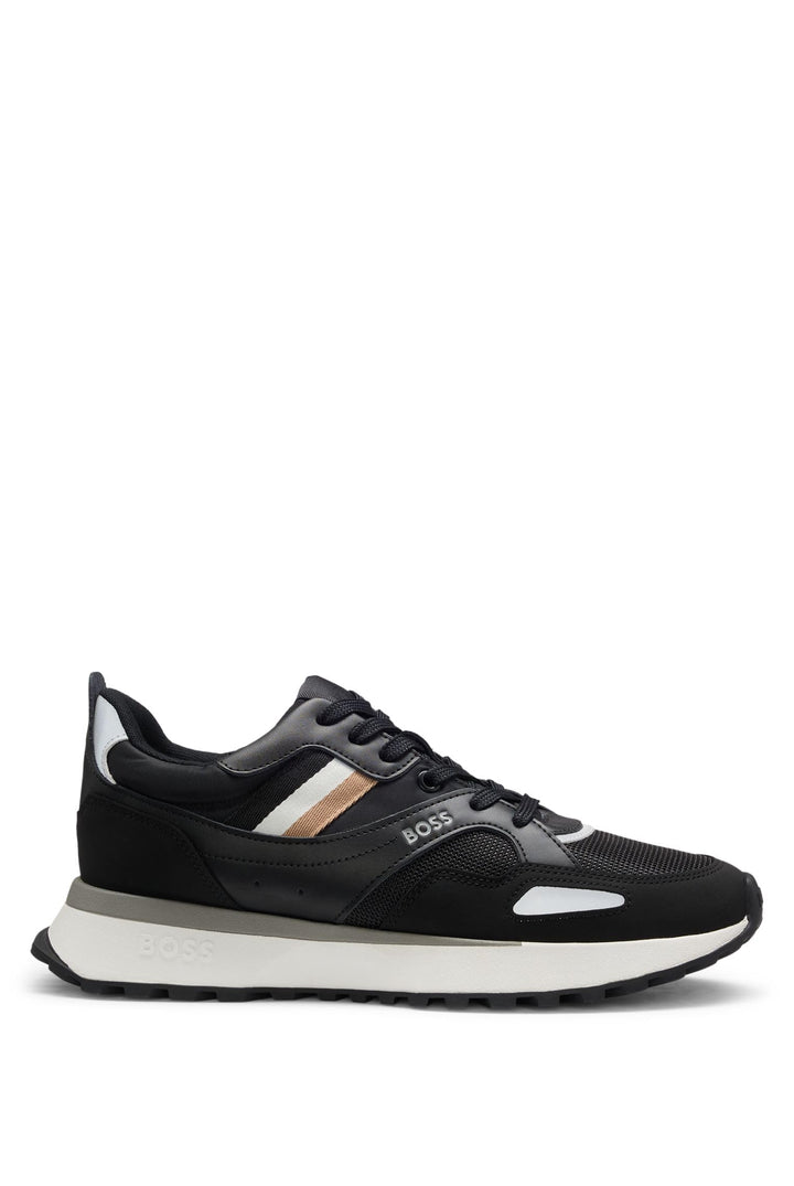 BOSS Herren Jonah Runn Sneakers im Laufschuh-Stil mit Eva-Gummisohle Grösse 39 EU Schwarz, 39 EU Sch