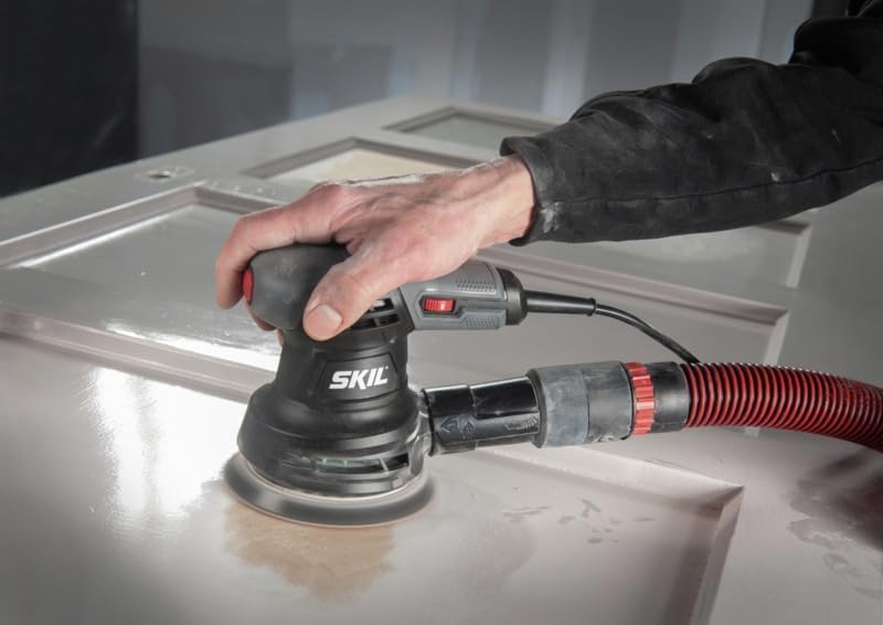 Skil 7422 AA Exzenterschleifer mit 300 Watt und 3 Schleifblätter (mit Gasgebschalter, ergonomische e