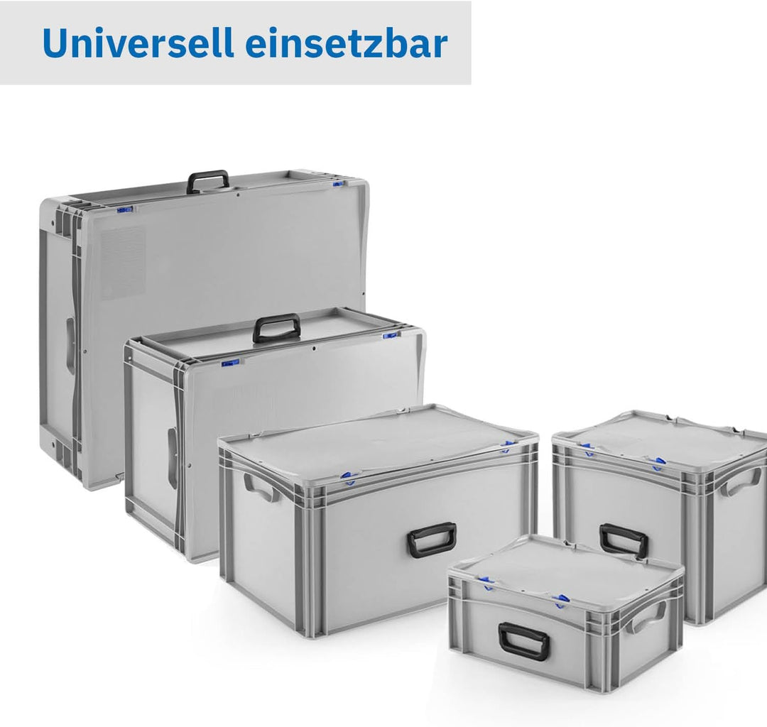 DIE BOX FABRIK Transportkoffer mit Tragegriff | Kunststoffkoffer zum Lagern und Transportieren | Wer