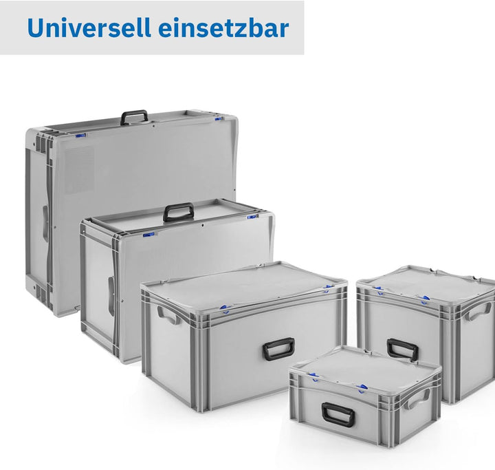 DIE BOX FABRIK Transportkoffer mit Tragegriff | Kunststoffkoffer zum Lagern und Transportieren | Wer