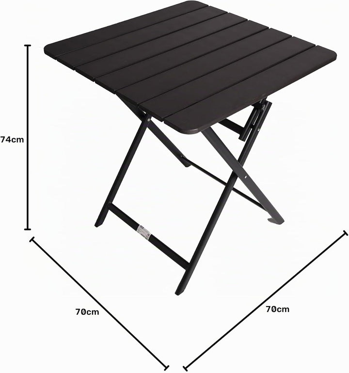 Generisch Aluminium Klapptisch Balkontisch 70x70x74 cm Gartentisch klappbar, platzsparend Beistellti