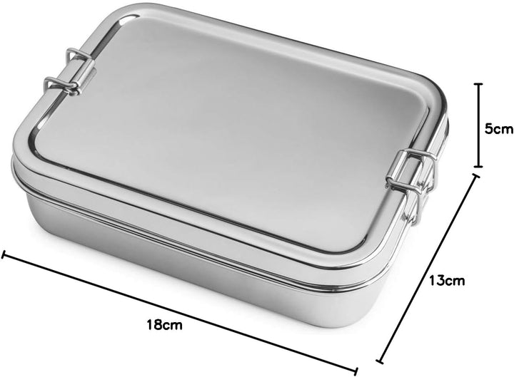 Brotzeit Lunchbox 2in1 Two-in-one Brotdose Jausenbox aus Edelstahl 18x13x5cm