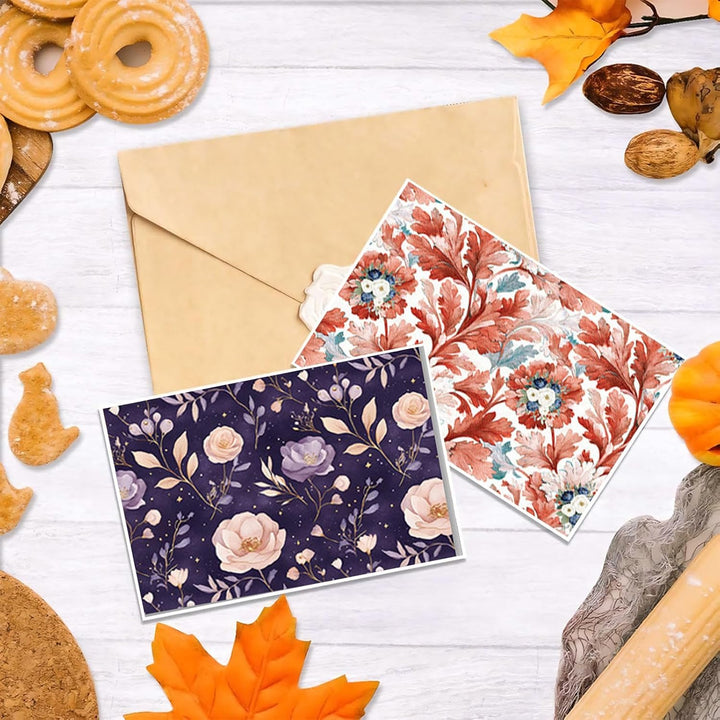 Scrapbook Papier Blumen Muster Scrapbook Bastelpapier, 24 Blat Doppelseitiges Boho Dekorpapier, Merw