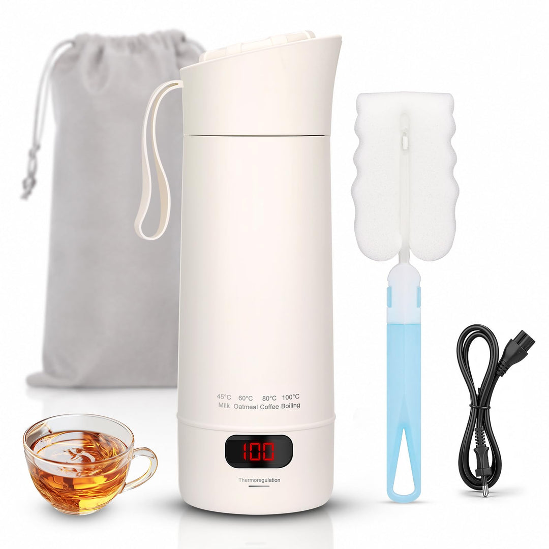 400ML Mini Wasserkocher Klein, 300W 220V Elektrischer Reisewasserkocher, Schnellkoch-Heizbecher mit