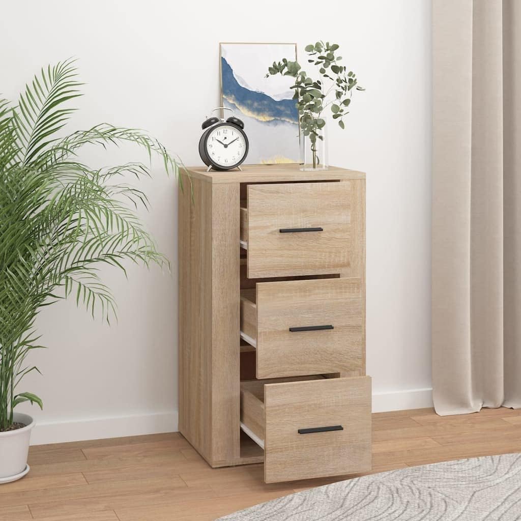 FIRBNUS Bücherschranks 40x33x70 cm Seitenschrank mit 3 Schubladen Beistellschrank Schubladenschrank