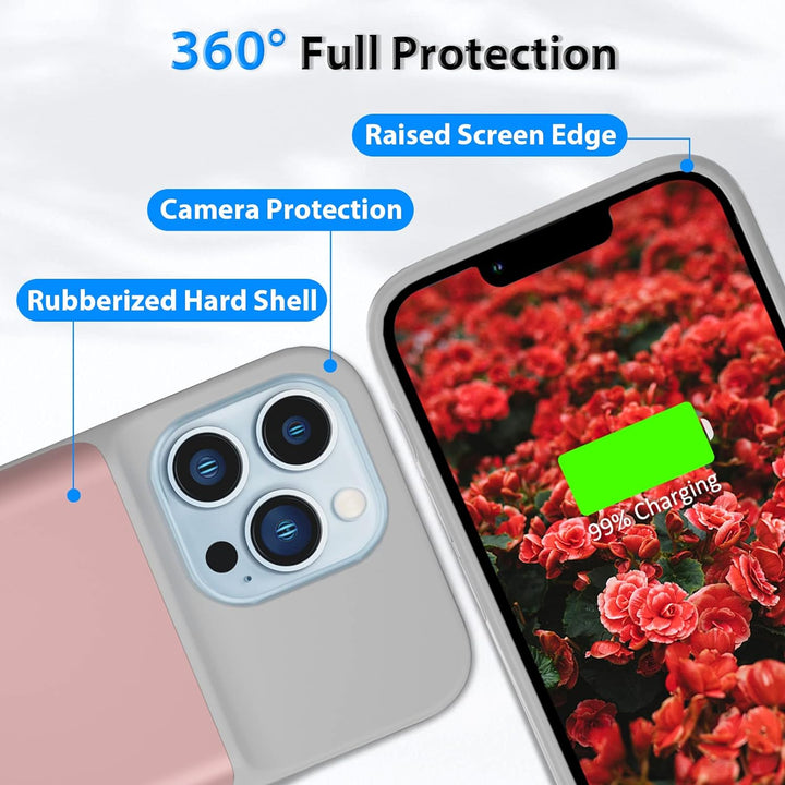 HUOBAO Batteriehülle für iPhone 13 Pro, [6000mAh] Ladegerät Hülle für iPhone 13 Pro, Schützende trag
