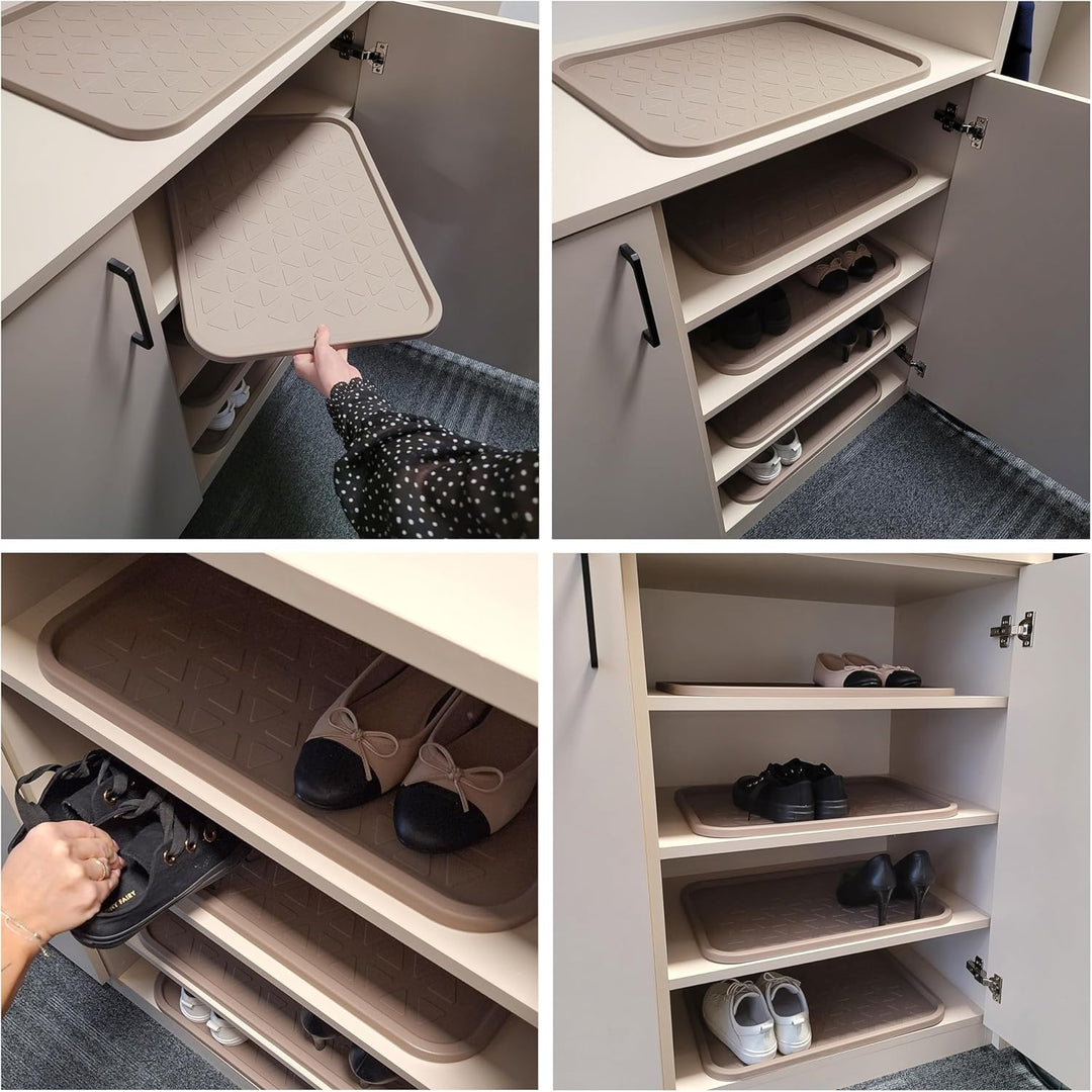 Set Schuhabtropfschale Schuhmatte wasserdichte, pflegeleicht, Kunststoffmatte schützt Böden Schuhabl