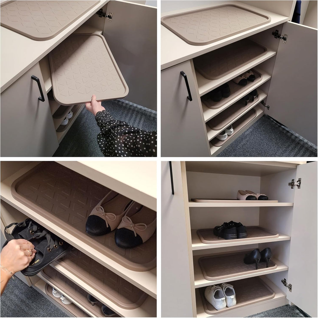 Set Schuhabtropfschale Schuhmatte wasserdichte, pflegeleicht, Kunststoffmatte schützt Böden Schuhabl