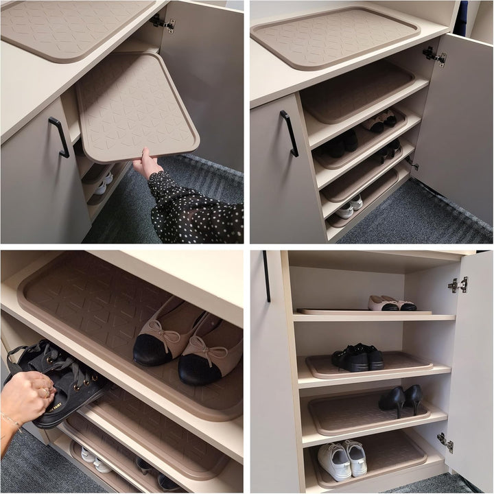 Set Schuhabtropfschale Schuhmatte wasserdichte, pflegeleicht, Kunststoffmatte schützt Böden Schuhabl