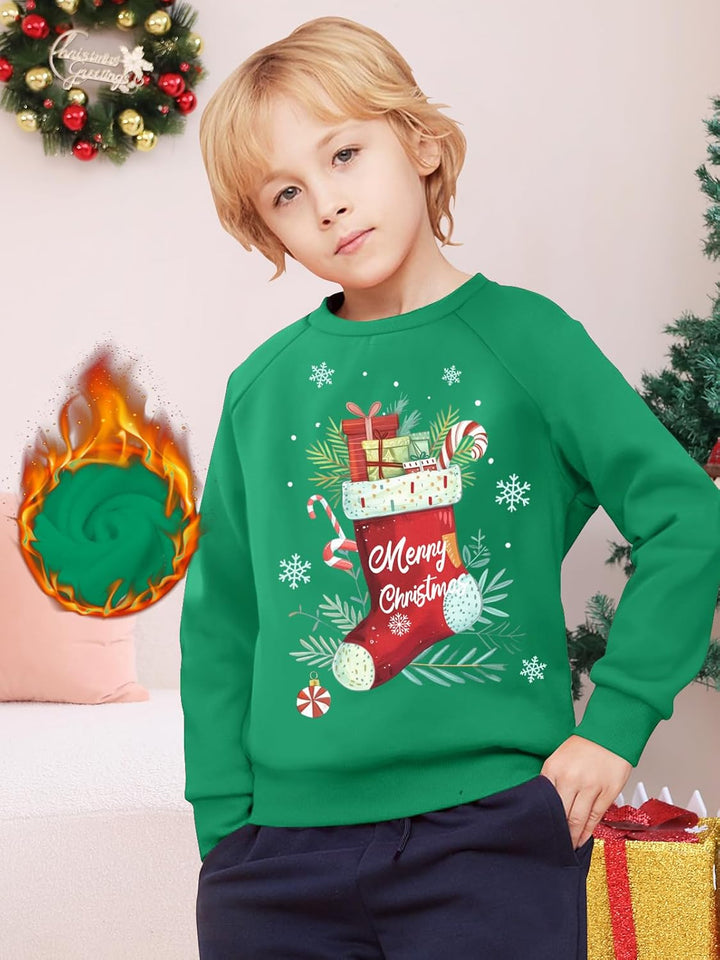 SFreeBo Kinder Weihnachts Sweatshirt Mädchen-Pullover Winter Langarm T-Shirt Oberteil Unisex Jungen