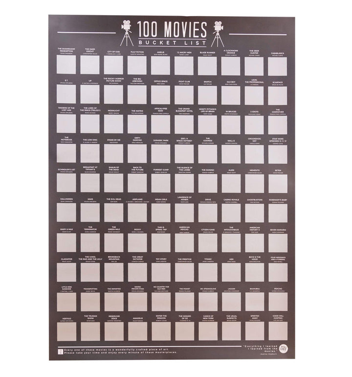 Gift Republic – 100 Movies | 100 Filme – Bucket List Liste | Poster zum Rubbeln | Filme Ratgeber Lis