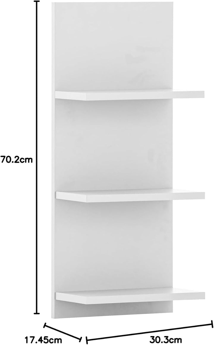 Schildmeyer Palermo Regal 157631, Mattweiss, 30,3 x 17,5 x 70,2 cm, Mattweiß