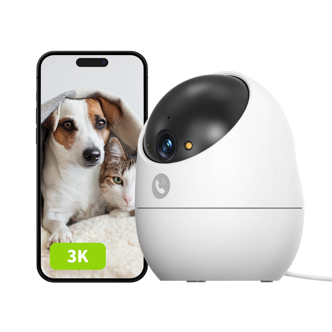 Beans View 3K Innenkamera für Überwachung und Sicherheit, Farb-Nachtsicht, 2,4 GHz WLAN-Kamera für H