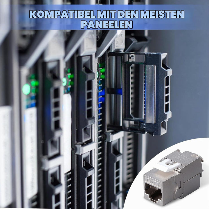 Leikurvo 8 Stück RJ45 CAT7 Keystone Modul Jack Geschirmte Bis zu 10 Gbps, CAT7 Keystone Werkzeuglos