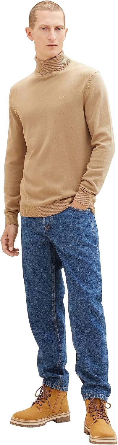 TOM TAILOR Herren Basic Rollkragen-Pullover aus Strick 3XL 10942 - Beach Sand, 3XL 10942 - Beach San