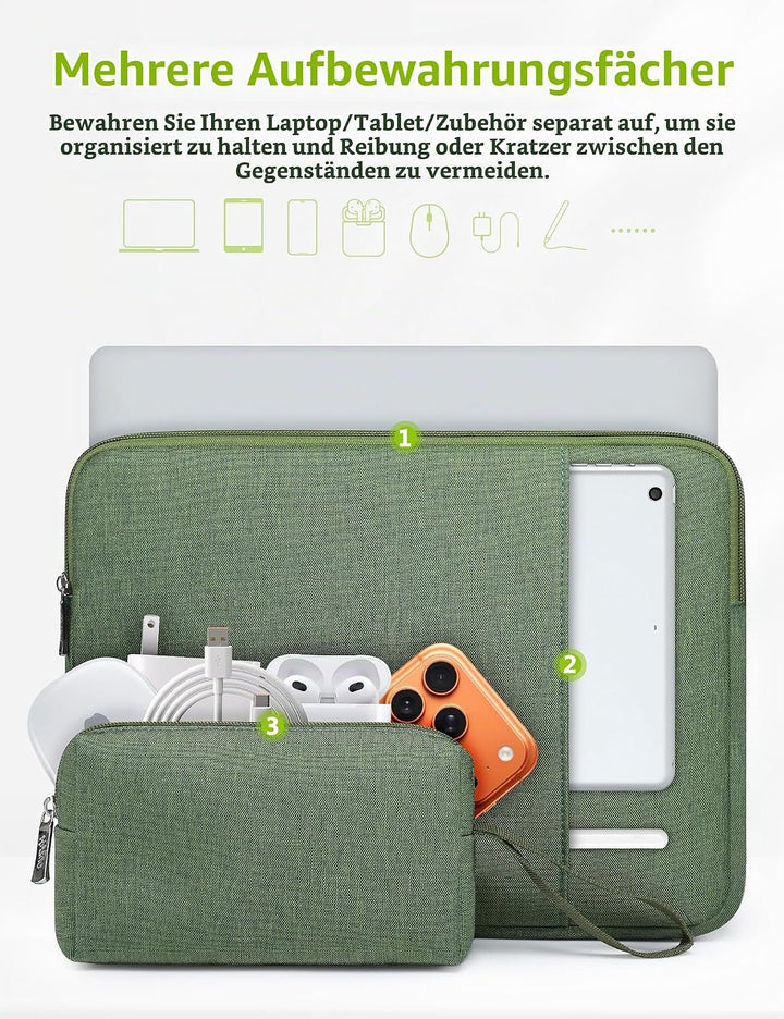 HYZUO 14-15 Zoll Laptop Tasche Set für MacBook Air 15 M4 M3 M2, MacBook Pro 15, 15" Surface Laptop,