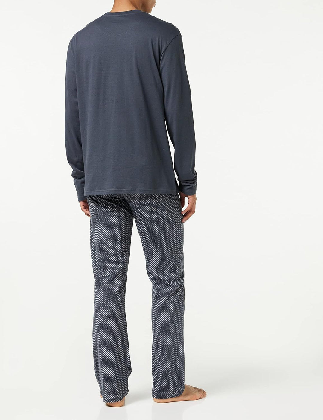 Schiesser Herren Langer Schlafanzug Pyjama Lang - 159633 106 Anthrazit_159633, 106 Anthrazit_159633