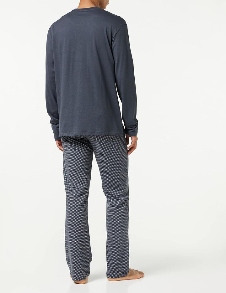 Schiesser Herren Langer Schlafanzug Pyjama Lang - 159633 106 Anthrazit_159633, 106 Anthrazit_159633